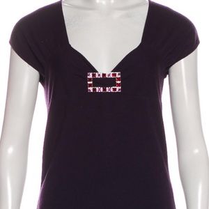 Valentino Sleeveless Purple Wool Top